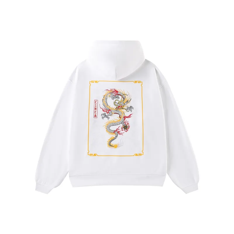 C1RCA Vintage Dragon Totem Dragon Pattern Logo Letter Classic Print Sweatshirt Unisex-13
