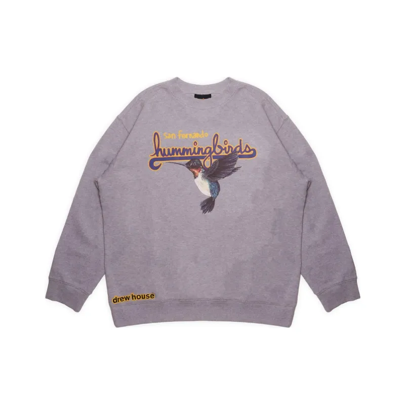 Drew House Hummingbirds Summer Collection Sweatshirts Unisex Heather Gray-0