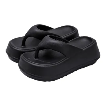 JINGEYU Platform Flip Flops Summer High Heel Slippers With A Soft And Springy Feel, Perfect For Home Use
