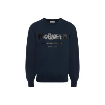 Alexander McQueen Logo Printed Drop Shoulder Sweatshirt