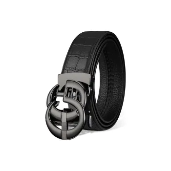 Cheekkiss Cow Leather Belts Men's Gunmetal Gold 3.5cm