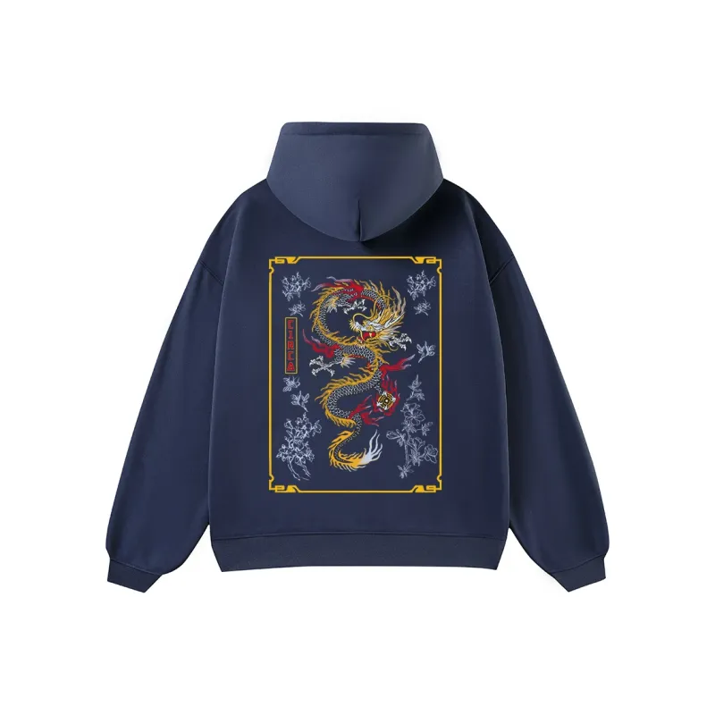 C1RCA Vintage Dragon Totem Dragon Pattern Logo Letter Classic Print Sweatshirt Unisex-18