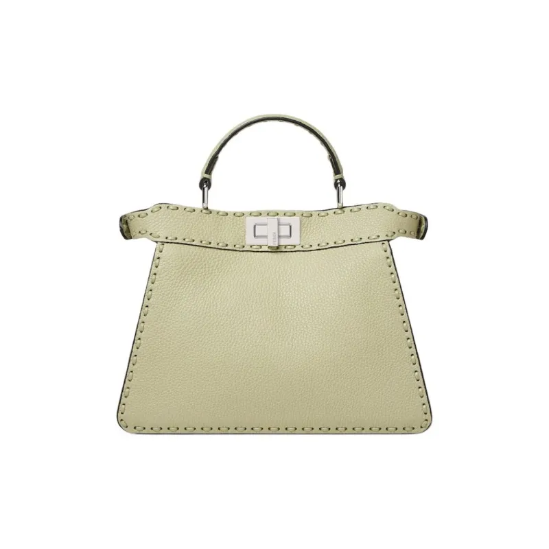 FENDI Peekaboo ISeeU Calfskin One Shoulder Handbag Small Size Women's Green-2