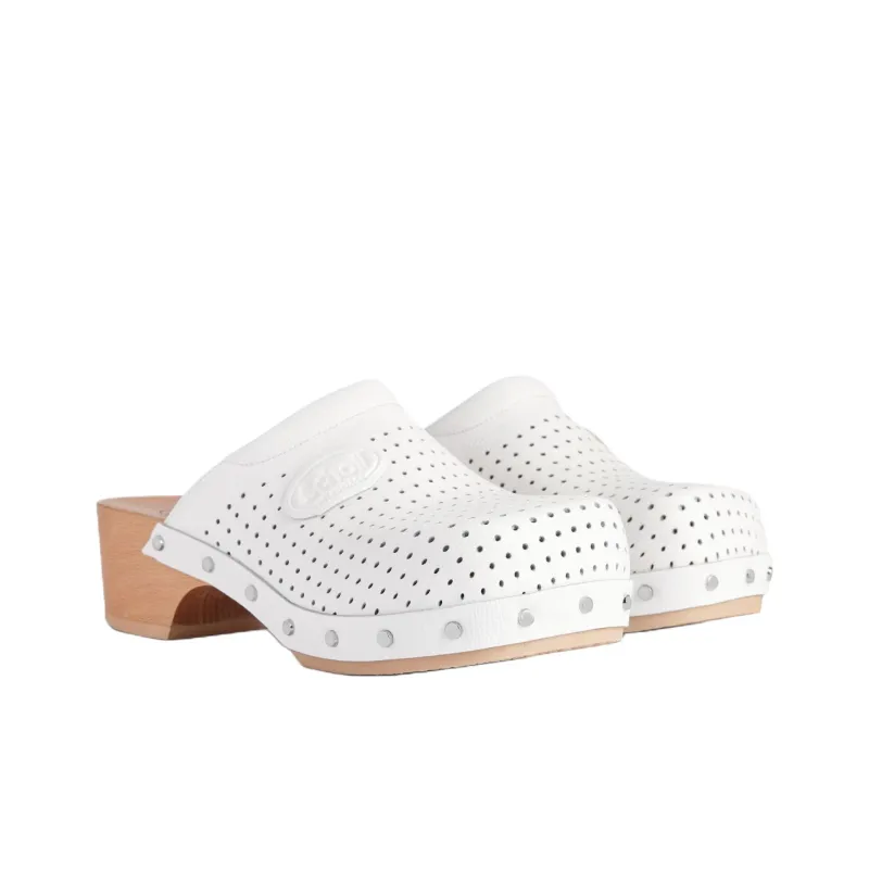 Scholl x Balenciaga Closed Toe Slippers 4cm Women's White-2