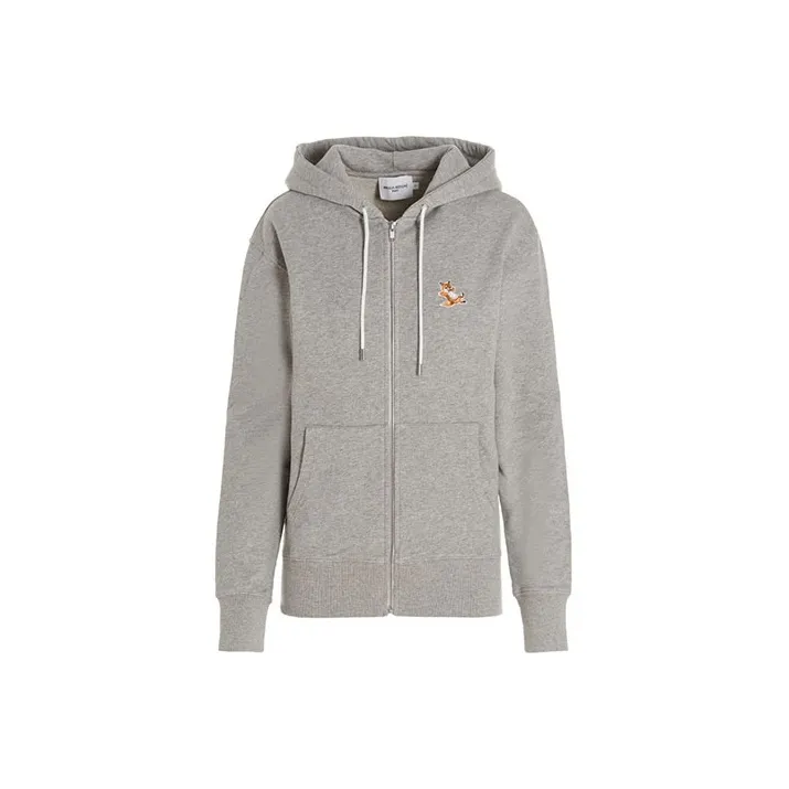Maison Kitsune Logo patch Zip up Hoodie-0