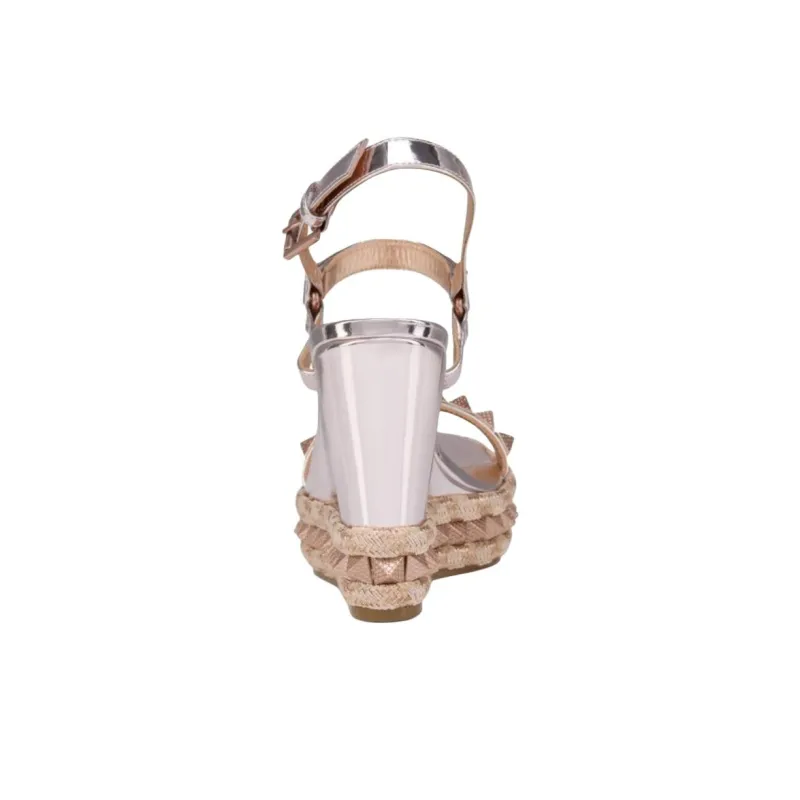 Christian Louboutin Pyraclou Metallic Wedge Sandals Women's-3