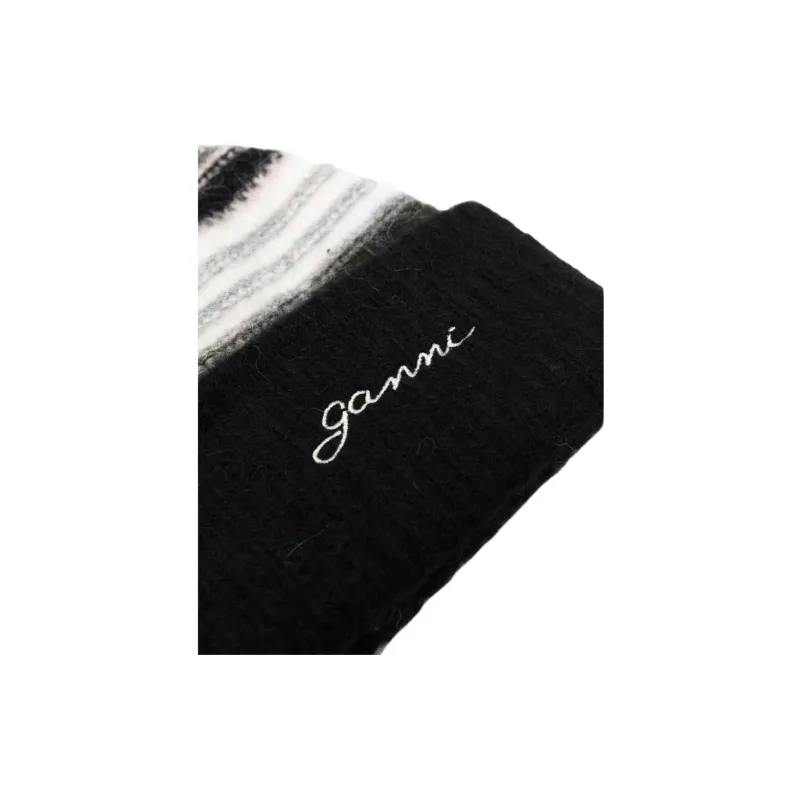 GANNI Striped Beanie-3