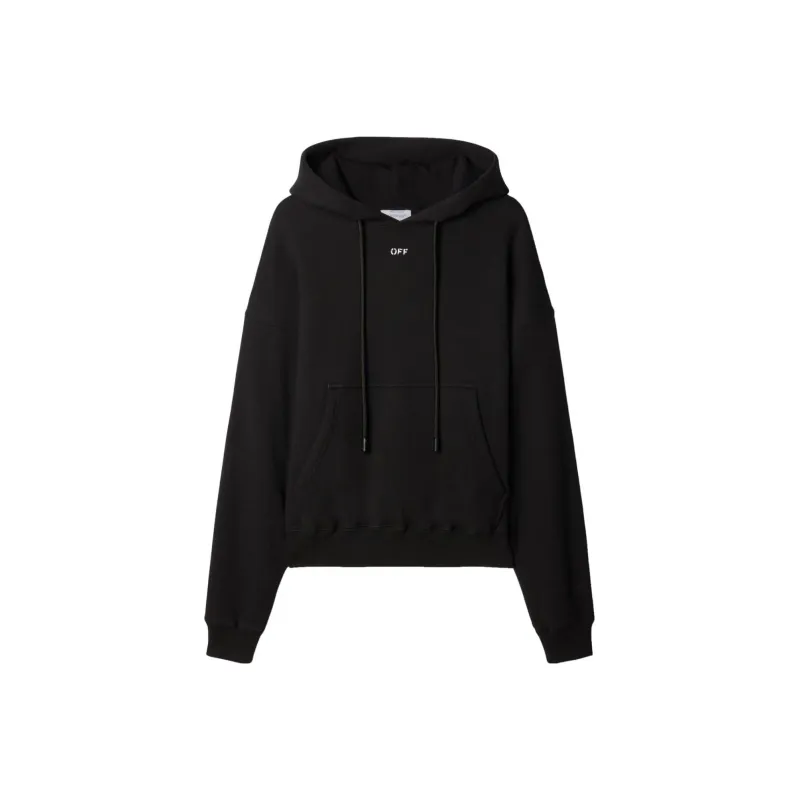 OFF WHITE Logo Print Cotton Hoodie-0