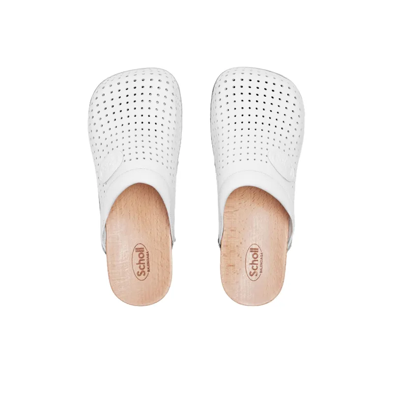Scholl x Balenciaga Closed Toe Slippers 4cm Women's White-4