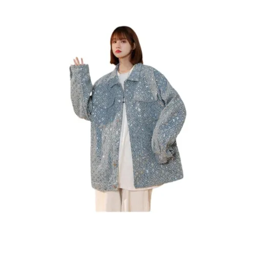 H YXIANG Denim Jacket Men's Blue
