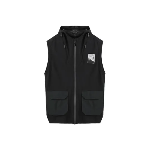 NORVINCY Double-Sided Zip Closure Solid Color Sleeveless Hoodie Unisex