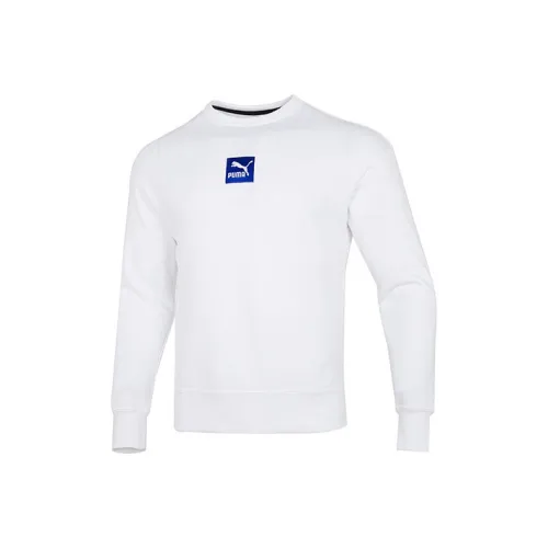 PUMA EMB Centre Logo Crew Sweatshirt Unisex White