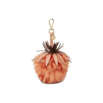 FENDI Fox Fur Pendants Unisex Orange