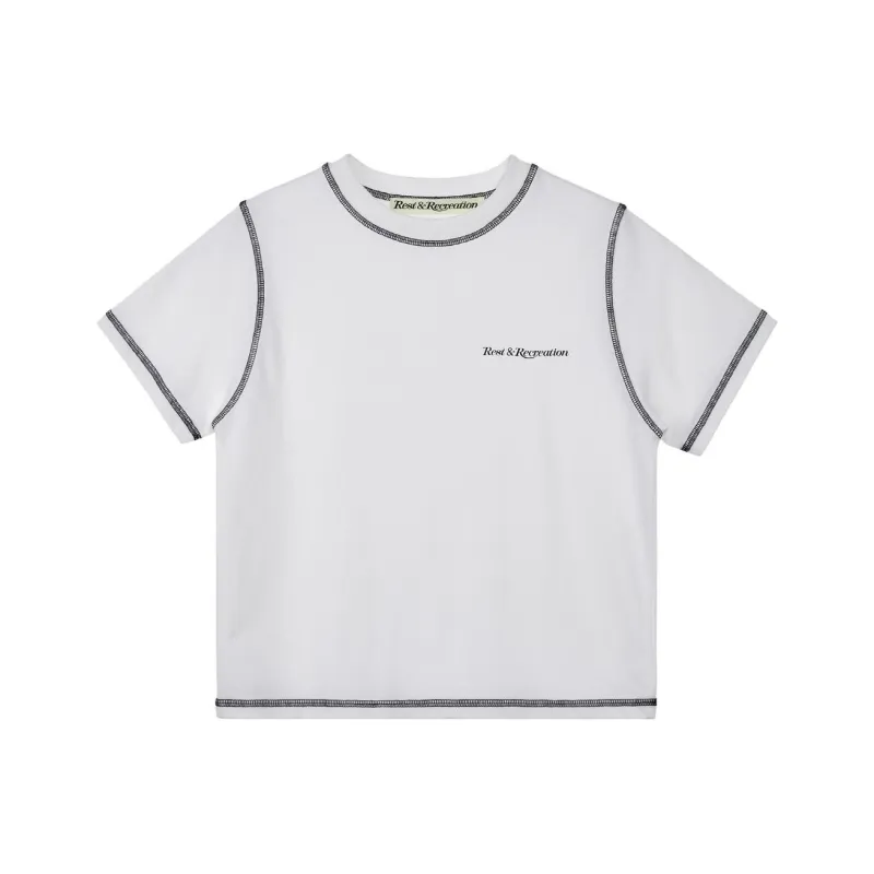 Rest&Recreation SS25 COLOR STITCH T SHIRT T Shirt Unisex White/White-0