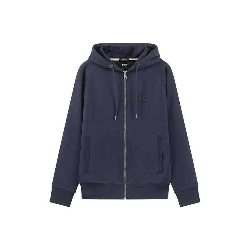 HUGO BOSS Logo patch Drawstring Hoodie-0