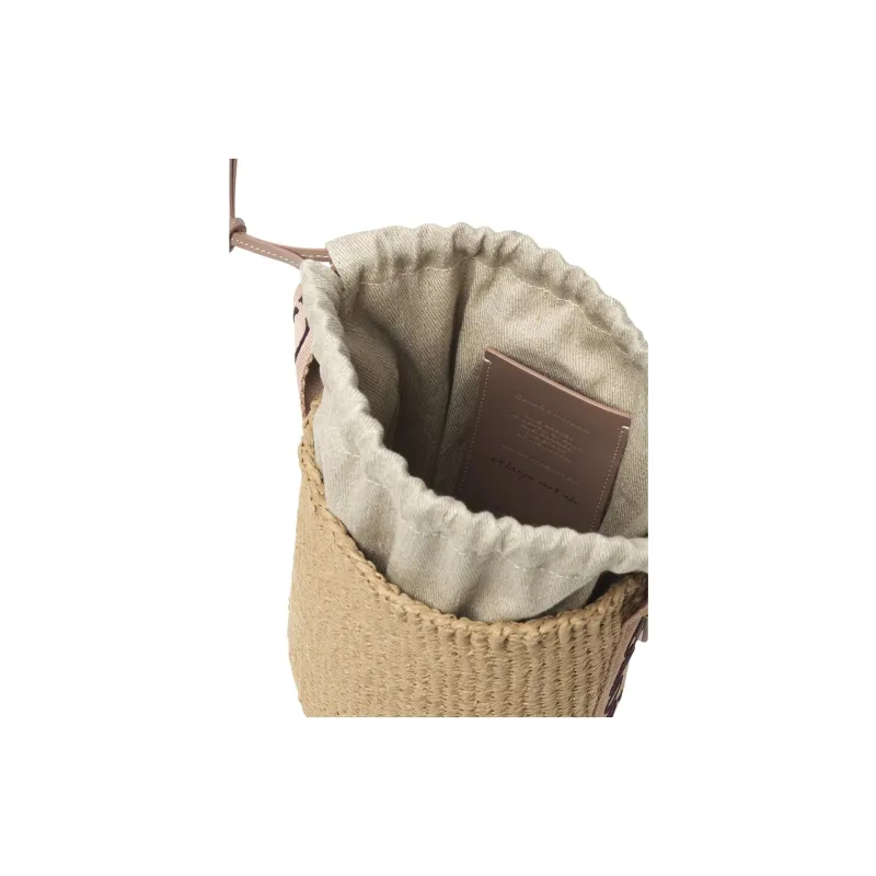 Chloe Woody Paper Basket Bag, Shoulder Bag, Crossbody Bag, Handbag Small Size Women's Tan Rose-3
