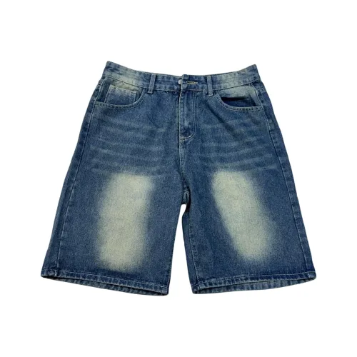 DUATOGE Denim Shorts Men's Vintage Blue 