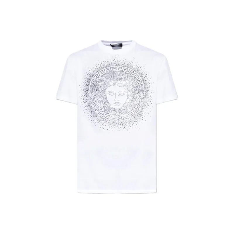 VERSACE Medusa Embellished Crewneck T Shirt-0