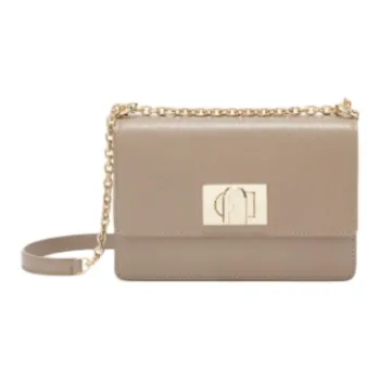 Furla 1927 Collection Leather Shoulder Bag Mini Women's Mud Gray