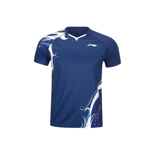 LiNing T Shirt Unisex Dark Ship Blue