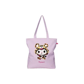 SKATER Kuromi Collaboration Cotton Tote Bag, Shopping Bag, Shoulder Bag Women's Light Purple