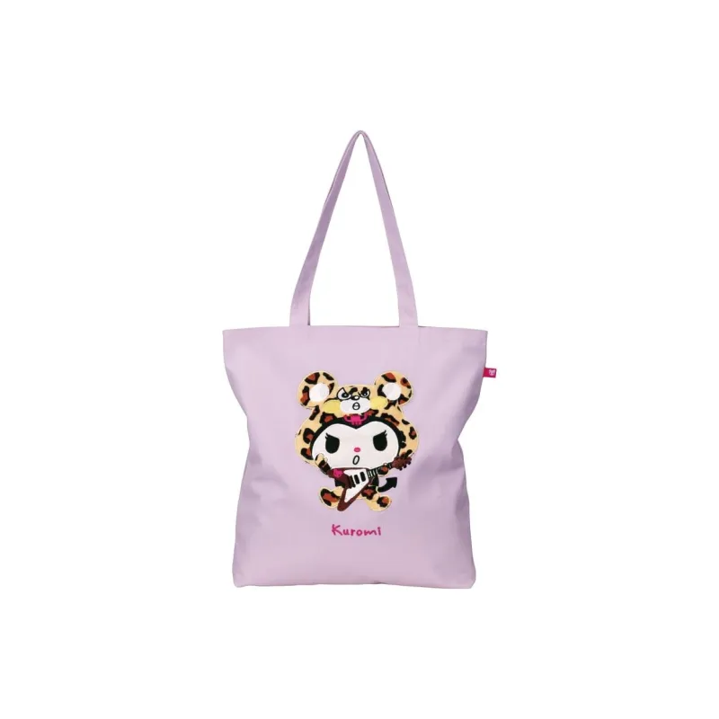SKATER Kuromi Collaboration Cotton Tote Bag, Shopping Bag, Shoulder Bag Women's Light Purple-0