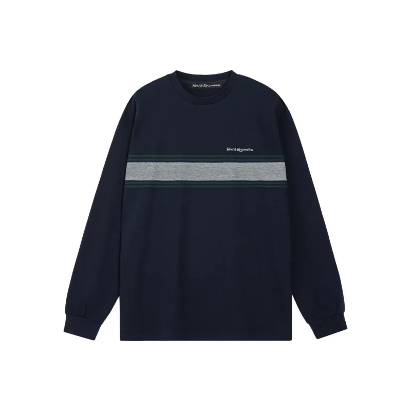 Rest&Recreation SS25 CREWNECK LONG SLEEVE T SHIRT T Shirt Men's NAVY/Marine Blue-0