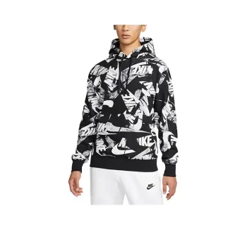 Nike Alphabet Logo Full Print Hoodie Black