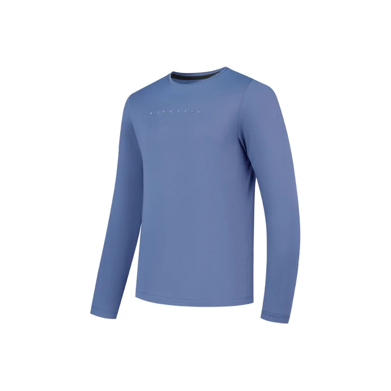QIAODAN Early Autumn Long Sleeved T Shirt Men's Starship Blue-0