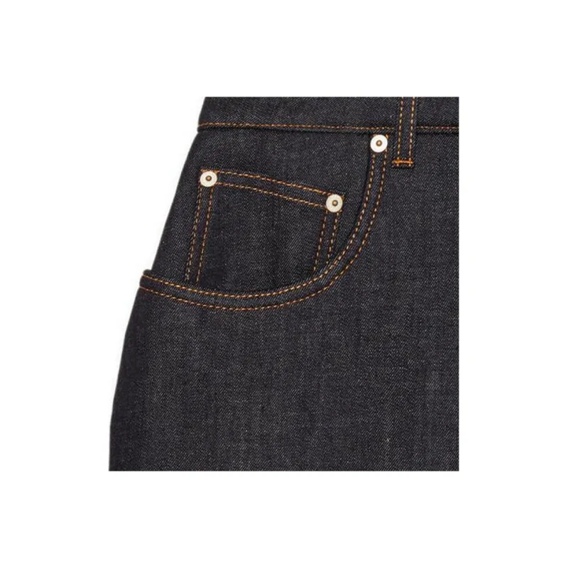 LOEWE Curved Mini Skirt 'Aw Denim'-3