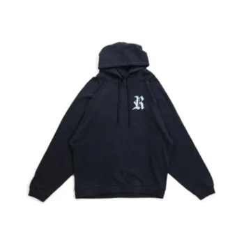 RAF SIMONS Logo embroidered Cotton Hoodie