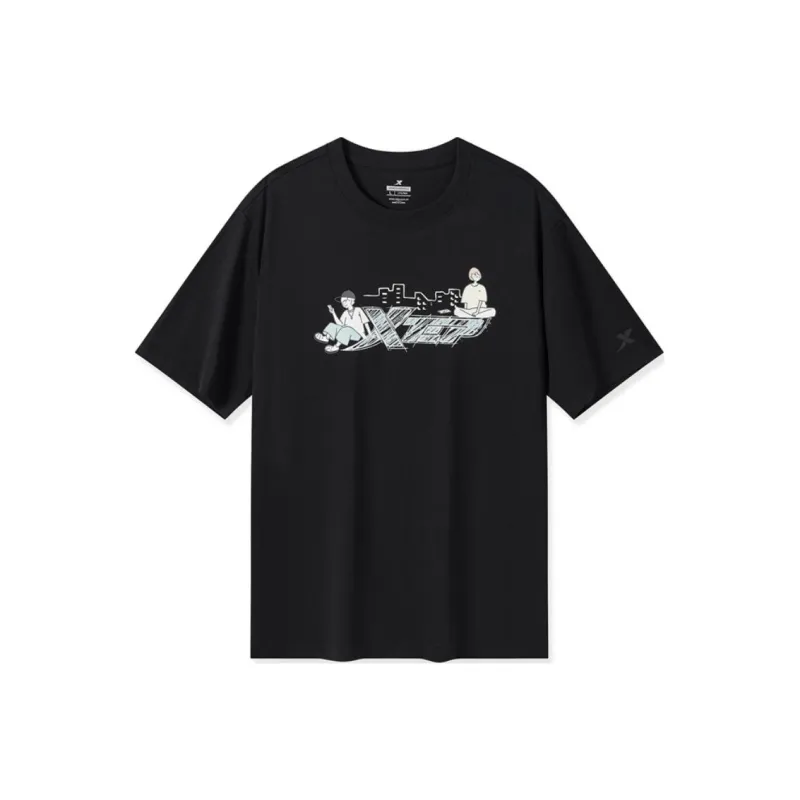 XTEP Vitality Series T Shirt Unisex Jet Black-0