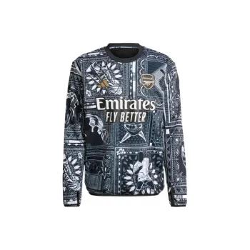 Adidas x YIEN·LAITE LIANMINGKUAN Arsenal Ian Wright Pre Match Sweatshirt Men's Black