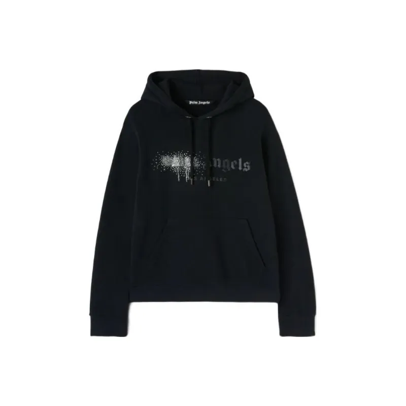 PALM ANGELS Rhinestone Sprayed Hoodie-0