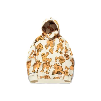LiNing China Li Ning X MARKET Co branded Series Sweatshirt Men's Cloud Apricot All Over Print