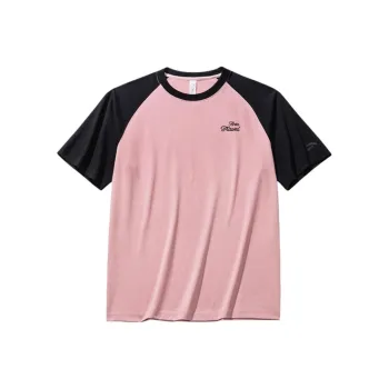 CHAOJIANTA T Shirt Men's Lilac Pink/Basic Black