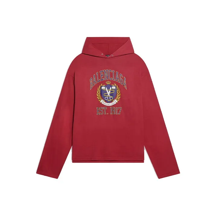 Balenciaga Sweatshirt Loose Fit Style Men's Red-0