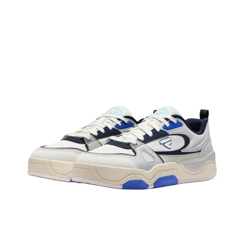 FILA FUSION BANK III Anti Slip Wear Resistant Low Top Skateboard Shoes Men's White Gray-2