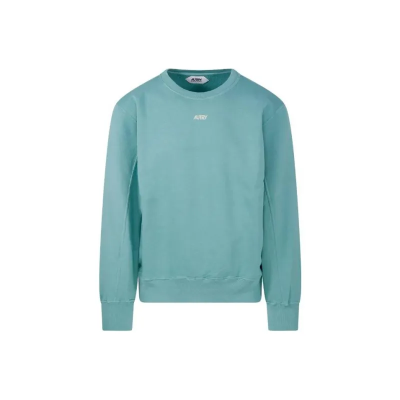 AUTRY Logo Flocked Crewneck Sweatshirt-0