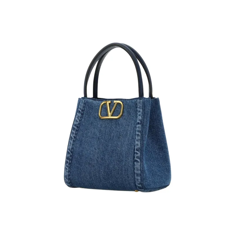Valentino ALLTIME Fabric Tote Bag, Shopping Bag, Shoulder Bag, Handbag Women's Blue-1