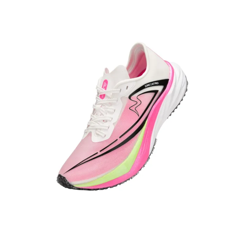 Sonic Cat Cushioning Coverage Warm Low-Top Full-Length Carbon Plate Sprint Running Shoes Unisex Pink White Black-3