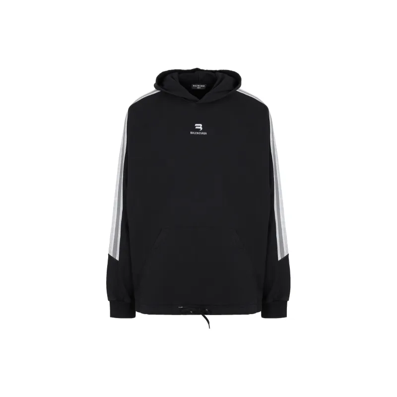 Balenciaga Sporty B Side Stripe Oversized Hoodie-0