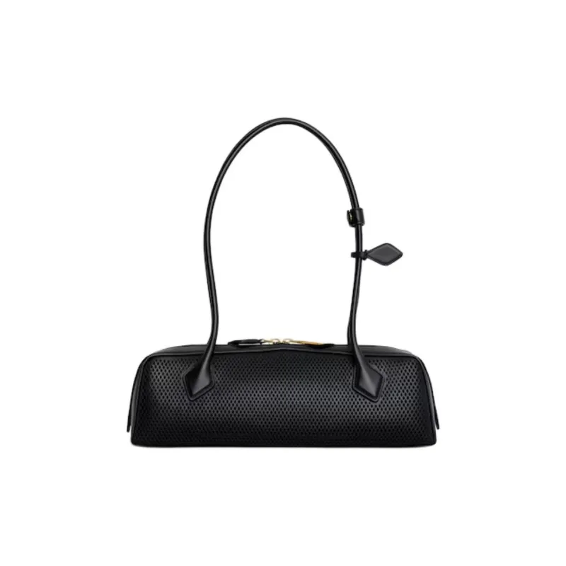 Alaia Calfskin Shoulder Bag Medium Size Women's Black-2