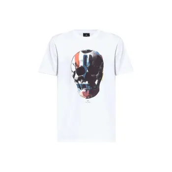 PS By Paul Smith Red Blue Skull Printed T Shirt