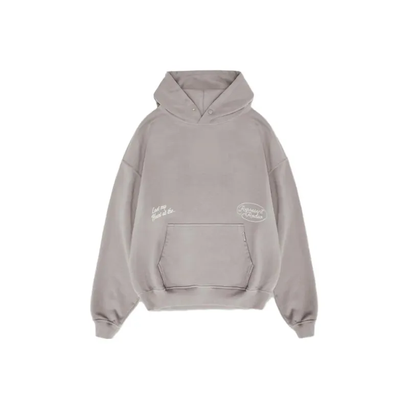 REPRESENT Chain Stitch Rodeo Hoodie Sweatshirt Men's Gray-0