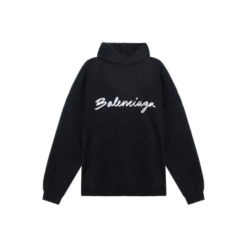 Balenciaga Script Logo Oversized Popover Hoodie