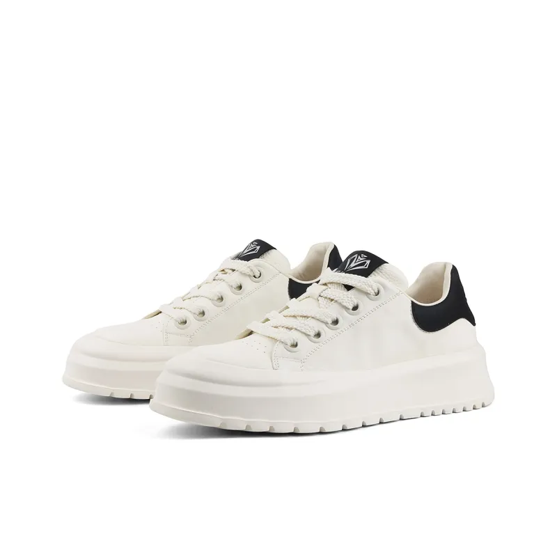 Daying Breathable Height Increase Low Top Casual Shoes Men's White Black-1