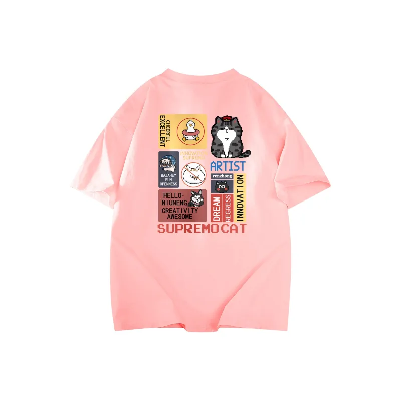 Supremo Cat T Shirts Unisex-4
