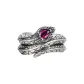 S925 Silver Flying Snake Ring[Red]