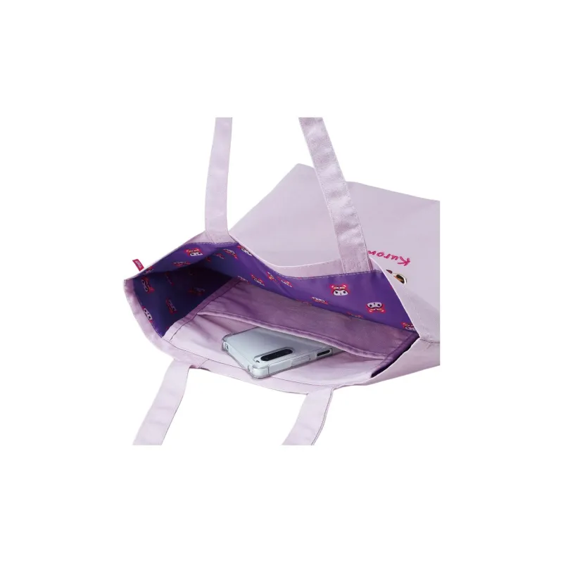 SKATER Kuromi Collaboration Cotton Tote Bag, Shopping Bag, Shoulder Bag Women's Light Purple-4
